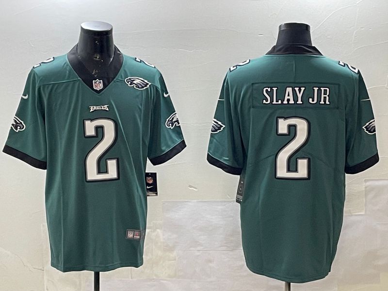 Men Philadelphia Eagles #2 Slay jr Green 2025 Nike Vapor Limited NFL Jersey style 4->philadelphia eagles->NFL Jersey